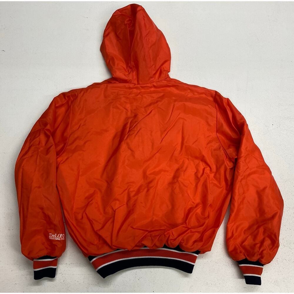 VTG 90s DeLong USA Clemson Tigers nylon fleece lined hooded windbreaker jacket - Picture 3 of 4
